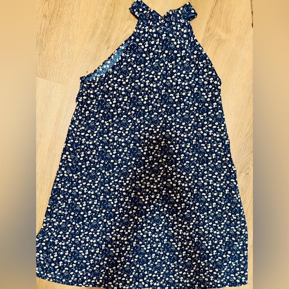 American Living Ditsy Floral Women's A-line Dress with Halter bow tied neck